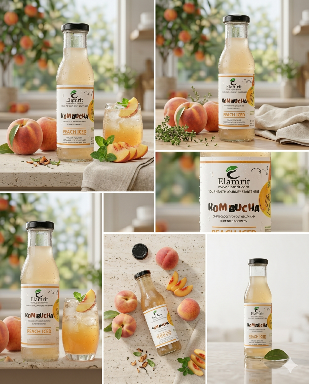 Peach Iced Kombucha