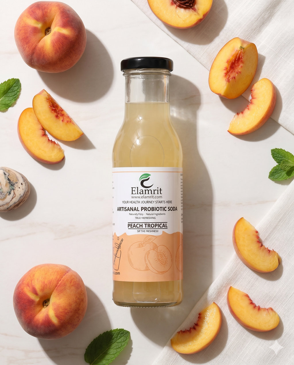 Artisanal Probiotic Soda – Peach Tropical