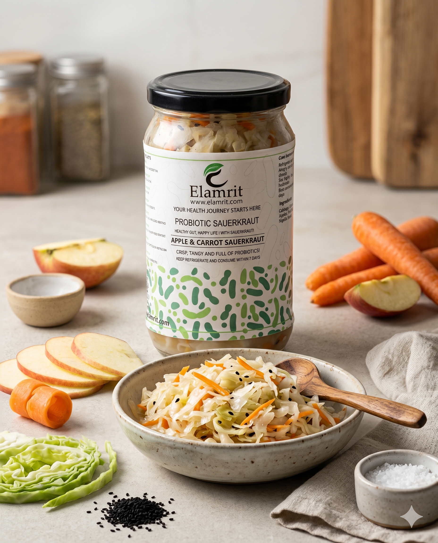 Apple & Carrot Sauerkraut