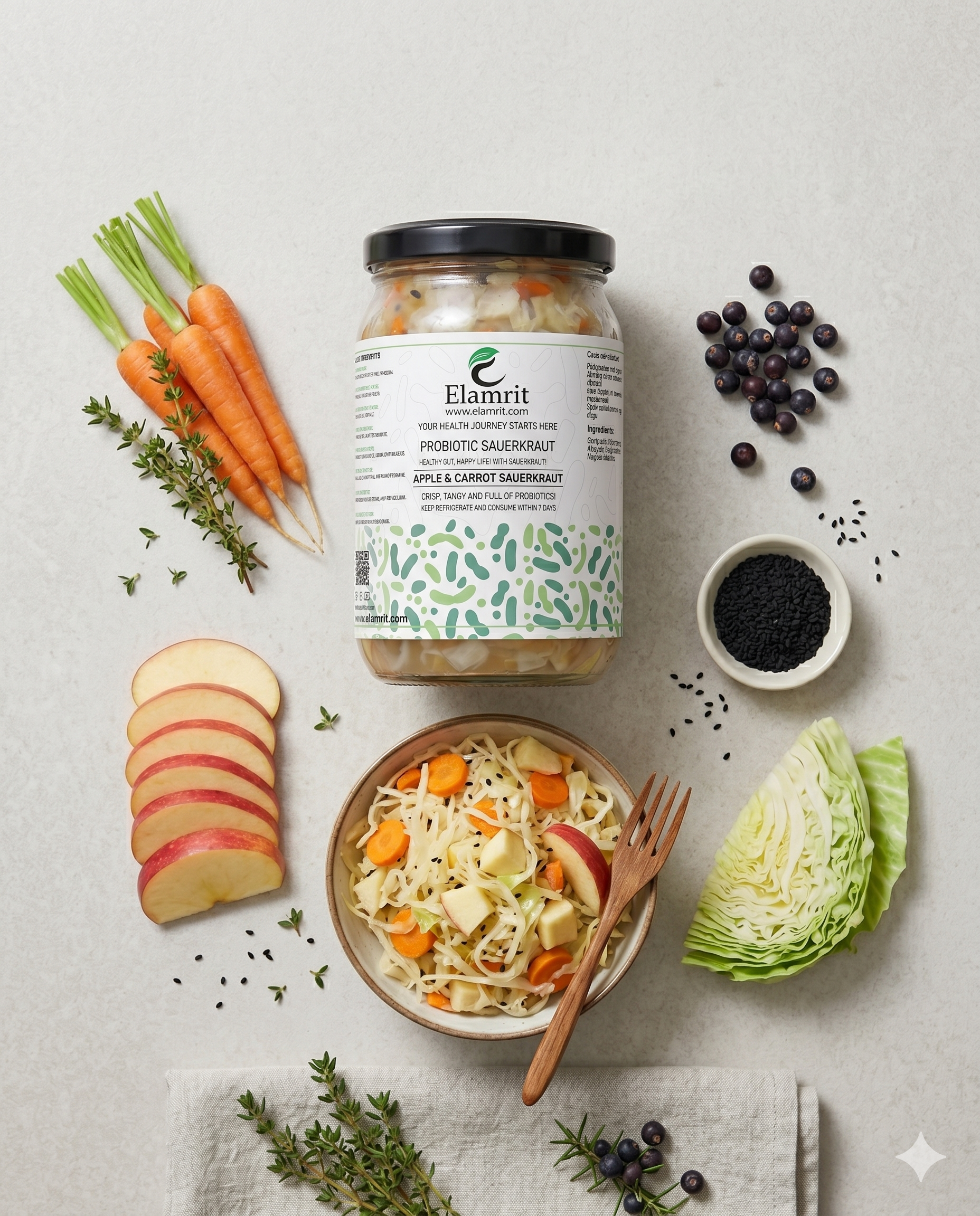 Apple & Carrot Sauerkraut